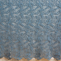 Allora Bed Skirt from Bella Notte Linens in the color Tahoe Blue.
