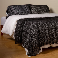 Allora Bed Scarf from Bella Notte Linens in the color Corvino.