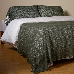 Allora Bed Scarf from Bella Notte Linens in the color Juniper.