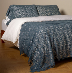 Allora Bed Scarf from Bella Notte Linens in the color Midnight.