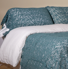 Allora pillowcase from Bella Notte Linens in the color Cenote.