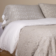 Allora pillowcase from Bella Notte Linens in the color Cloud.