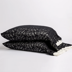 Allora pillowcase from Bella Notte Linens in the color Corvino.