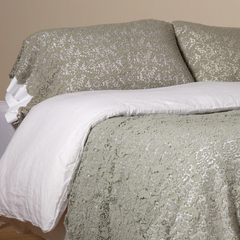 Allora pillowcase from Bella Notte Linens in the color Eucalyptus.