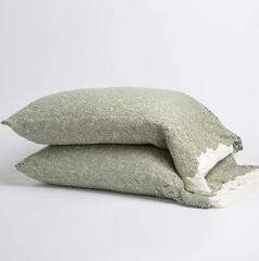 Allora pillowcase from Bella Notte Linens in the color Eucalyptus.