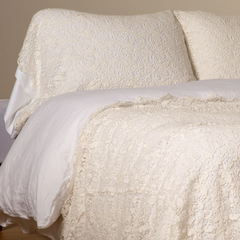 Allora King Pillowcases from Bella Notte Linens in the color Winter White.