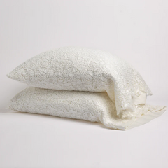 Allora King Pillowcases from Bella Notte Linens in the color Winter White.