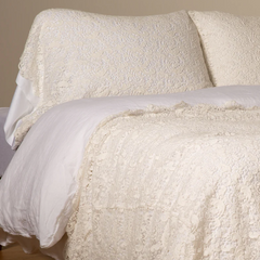Allora pillowcase from Bella Notte Linens in the color Winter White.