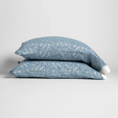 Allora pillowcase from Bella Notte Linens in the color Tahoe Blue.