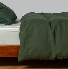 Austin Duvet from Bella Notte Linens in the color Juniper.