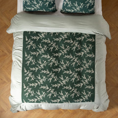 Lynette Duvet from Bella Notte Linens in the color Eucalyptus.