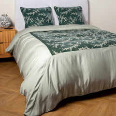 Lynette Duvet from Bella Notte Linens in the color Eucalyptus.