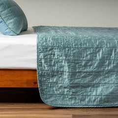 Sel Coverlet from Bella Notte Linens in the color Cenote.