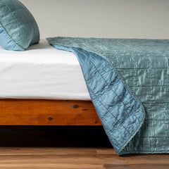 Sel Coverlet from Bella Notte Linens in the color Cenote.