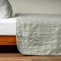 Sel Coverlet from Bella Notte Linens in the color Eucalyptus.