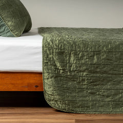 Sel Coverlet from Bella Notte Linens in the color Juniper.