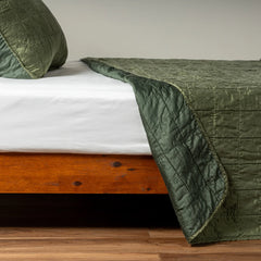 Sel Coverlet from Bella Notte Linens in the color Juniper.