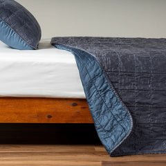 Sel Coverlet from Bella Notte Linens in the color Midnight.