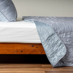 Sel Coverlet from Bella Notte Linens in the color Tahoe Blue.