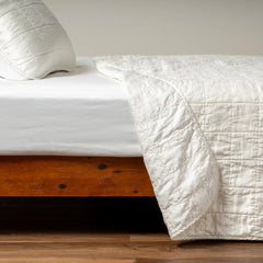 Sel Coverlet from Bella Notte Linens in the color Winter White.