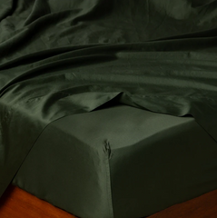 Bria Fitted Sheet in Juniper from Bella Notte Linens.