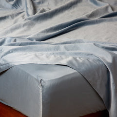 Bria Fitted Sheet in Tahoe Blue from Bella Notte Linens.