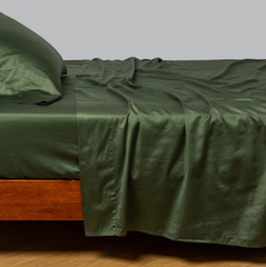 Bria Flat Sheet in Juniper from Bella Notte Linens.
