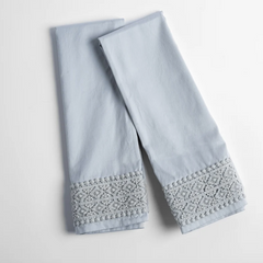 Bria Pillowcase with Novola Lace from Bella Notte Linens in the color Cloud.