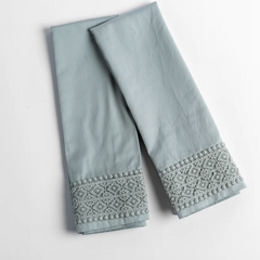Bria Pillowcase with Novola Lace from Bella Notte Linens in the color Eucalyptus.