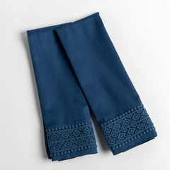 Bria Pillowcase with Novola Lace from Bella Notte Linens in the color Midnight.