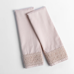 Bria Pillowcase with Novola Lace from Bella Notte Linens in the color Pearl.