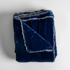 Carmen Throw Blanket from Bella Notte Linens in the color Tahoe Blue.