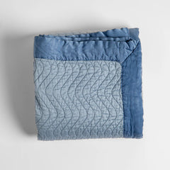 Cirillo Throw Blanket in Tahoe Blue from Bella Notte Linens.