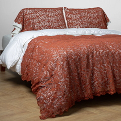 Allora Bed Scarf from Bella Notte Linens in the color Autumn.