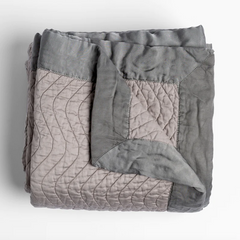 Cirillo Throw Blanket in Fog from Bella Notte Linens.