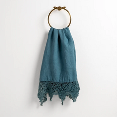 Frida Guest Towel from Bella Notte Linens in the color Cenote.