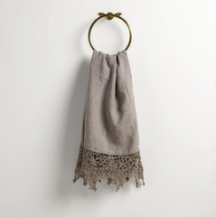 Custom Frida Guest Towel in Fog from Bella Notte Linens