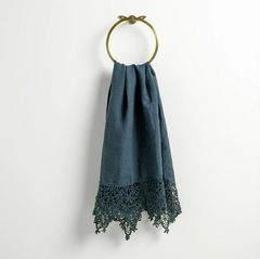 Frida Guest Towel from Bella Notte Linens in the color Midnight.