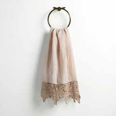 Frida Guest Towel from Bella Notte Linens in the color Pearl.