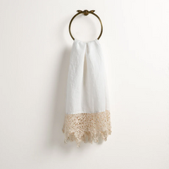 Frida Guest Towel from Bella Notte Linens in the color Winter White.