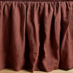Linen Bed Skirt from Bella Notte Linens in the color Autumn.