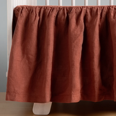 Linen Crib Skirt from Bella Notte Linens in the color Autumn.
