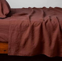 Linen Flat Sheet from Bella Notte Linens in the color Autumn.