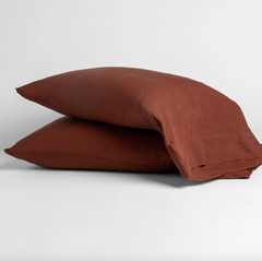 Linen pillowcases from Bella Notte Linens in the color Autumn.