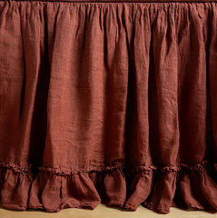 Linen Whisper Crib Skirt from Bella Notte Linens in the color Autumn.