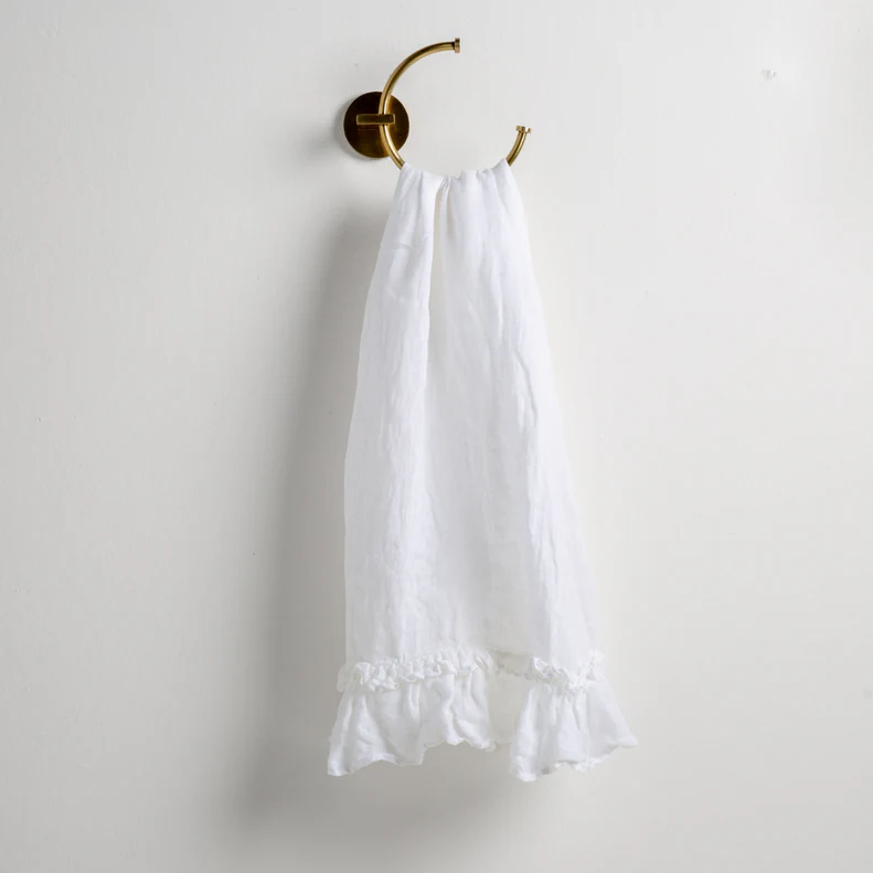 Linen Whisper Guest Towel from Bella Notte Linens in the color White.