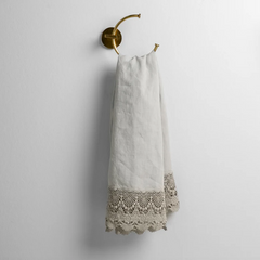 Mattine Guest Towel from Bella Notte Linens in the color Cloud.