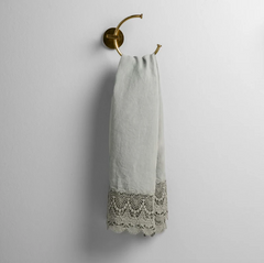 Mattine Guest Towel from Bella Notte Linens in the color Eucalyptus.