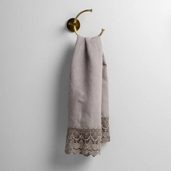 Mattine Guest Towel from Bella Notte Linens in the color Fog.