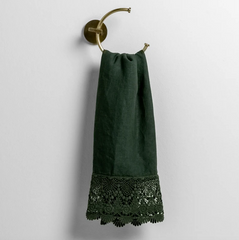 Mattine Guest Towel from Bella Notte Linens in the color Juniper.